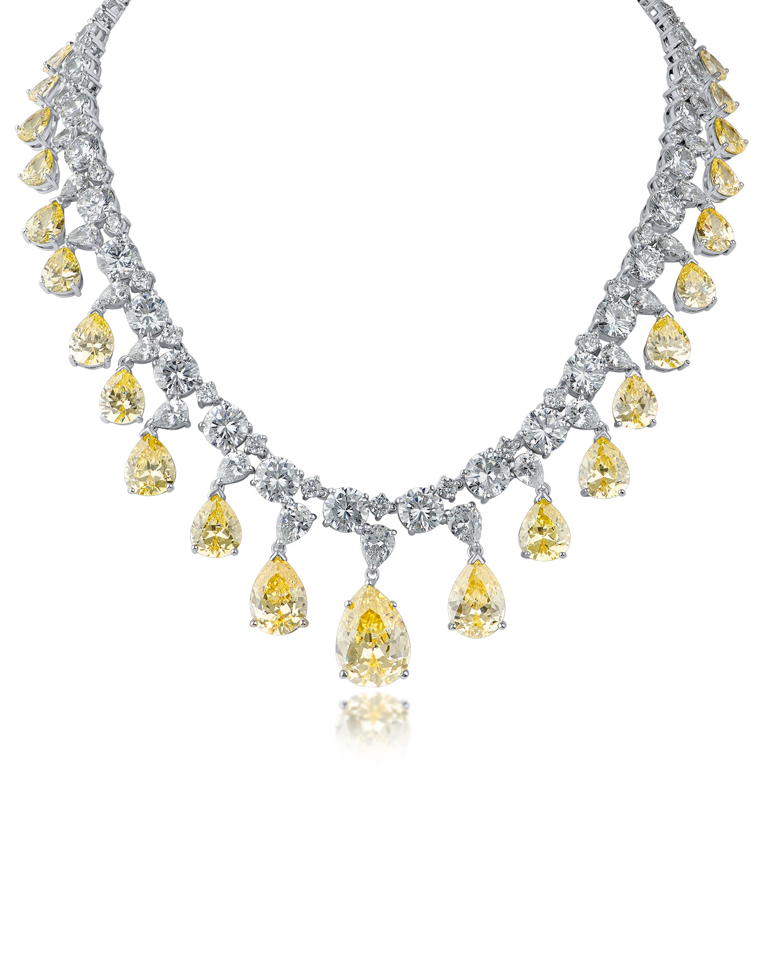 Pear Cut Fringe Cubic Zirconia Necklace