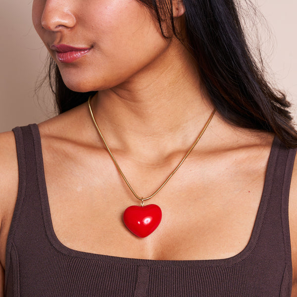 "SATC" Red Heart Pendant Necklace