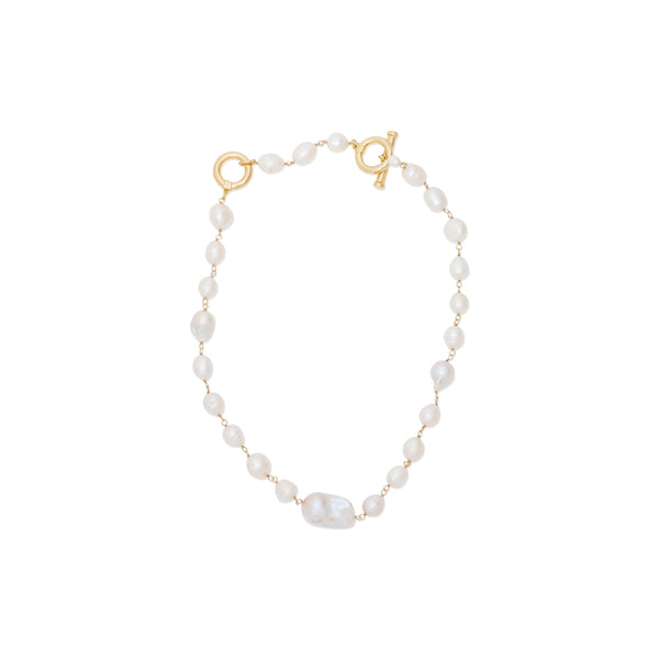 Freshwater Pearl & Gold Necklace