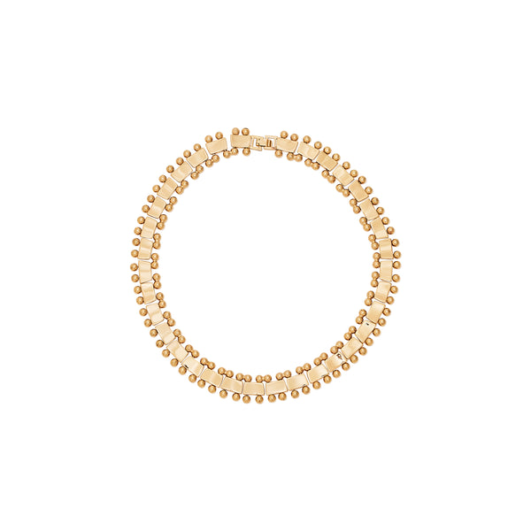 Gold Beaded Collar Necklace