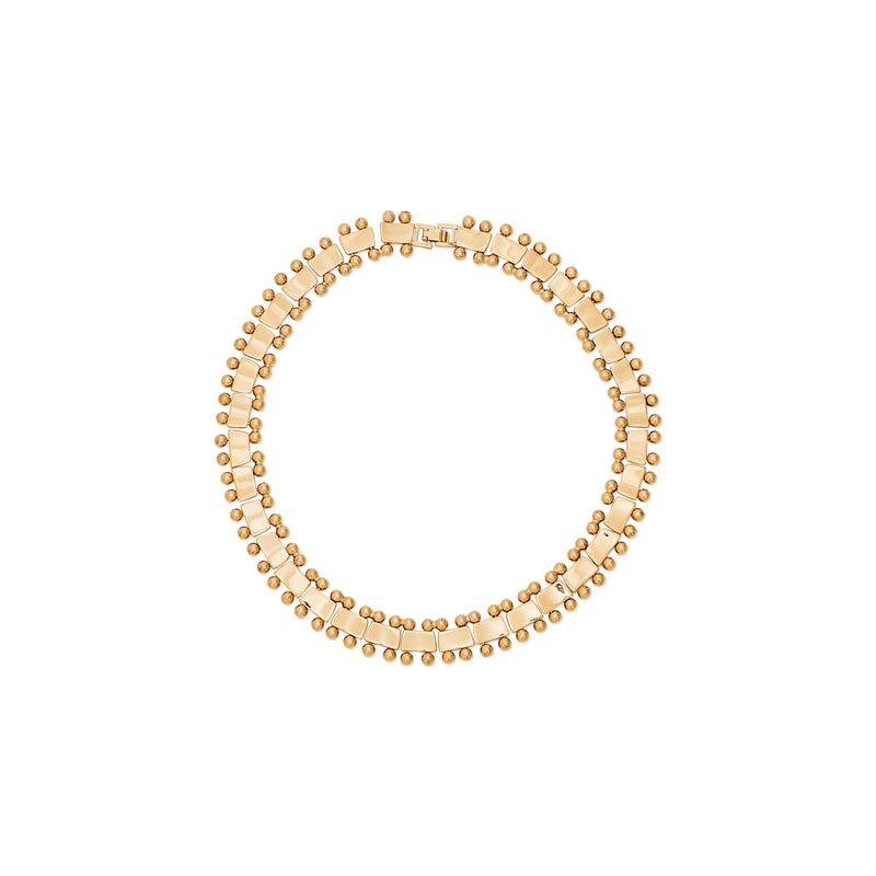 Gold Beaded Collar Necklace