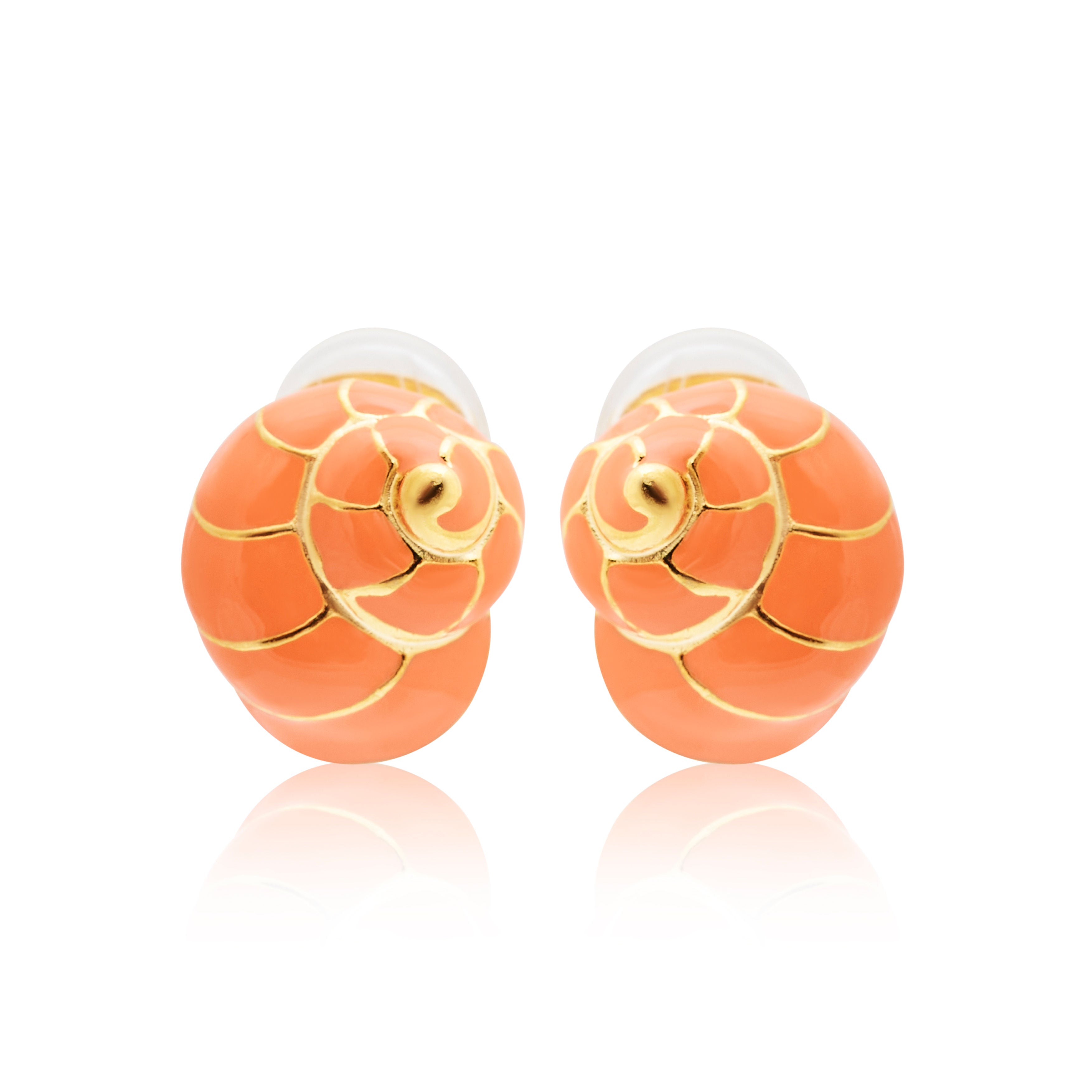 Coral Seashell Clip-On Earrings