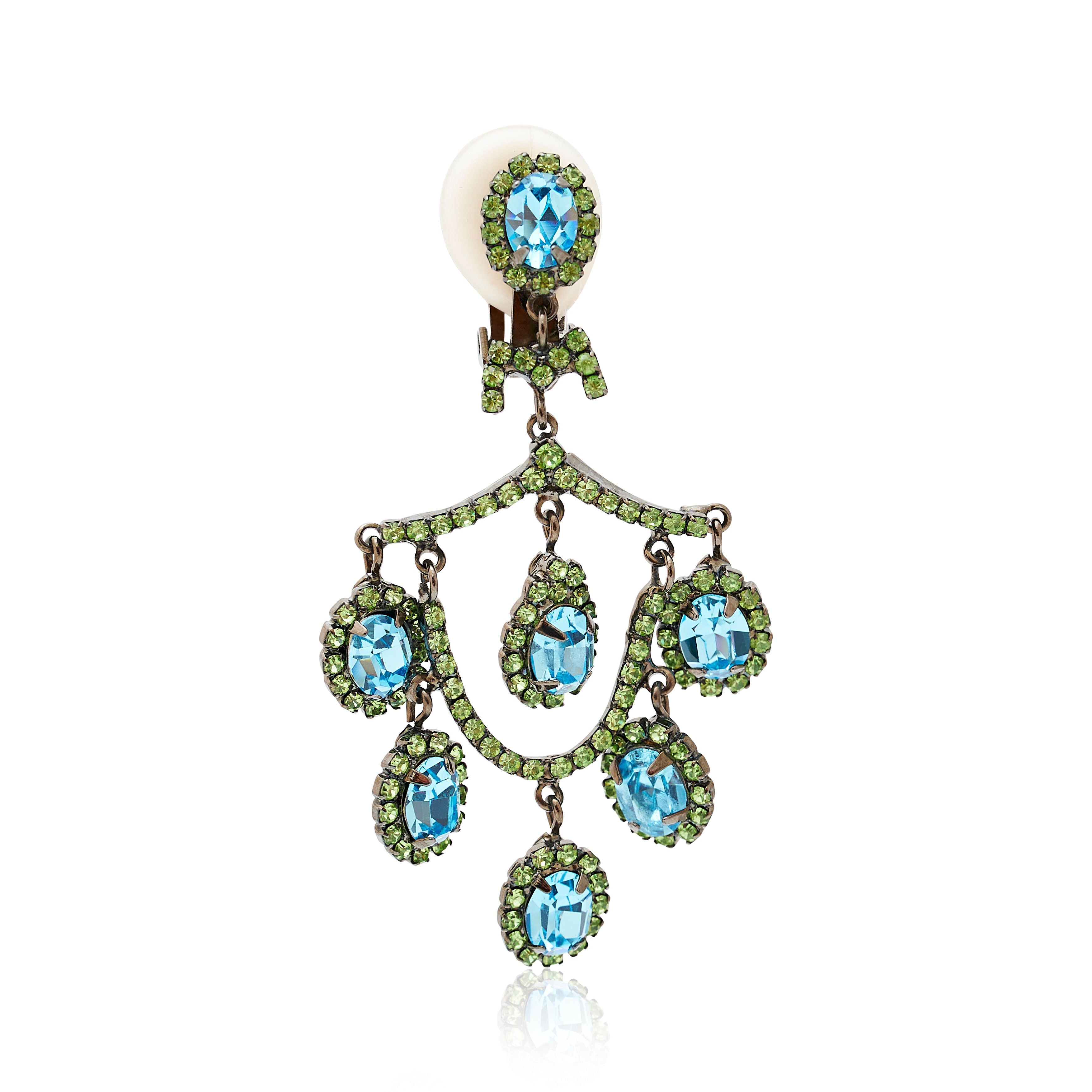 Peridot & Aqua Chandelier Earrings