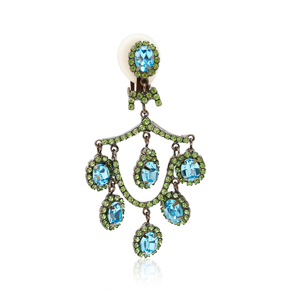 Peridot & Aqua Chandelier Earrings