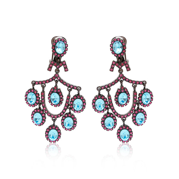 Pink & Aqua Chandelier Earrings