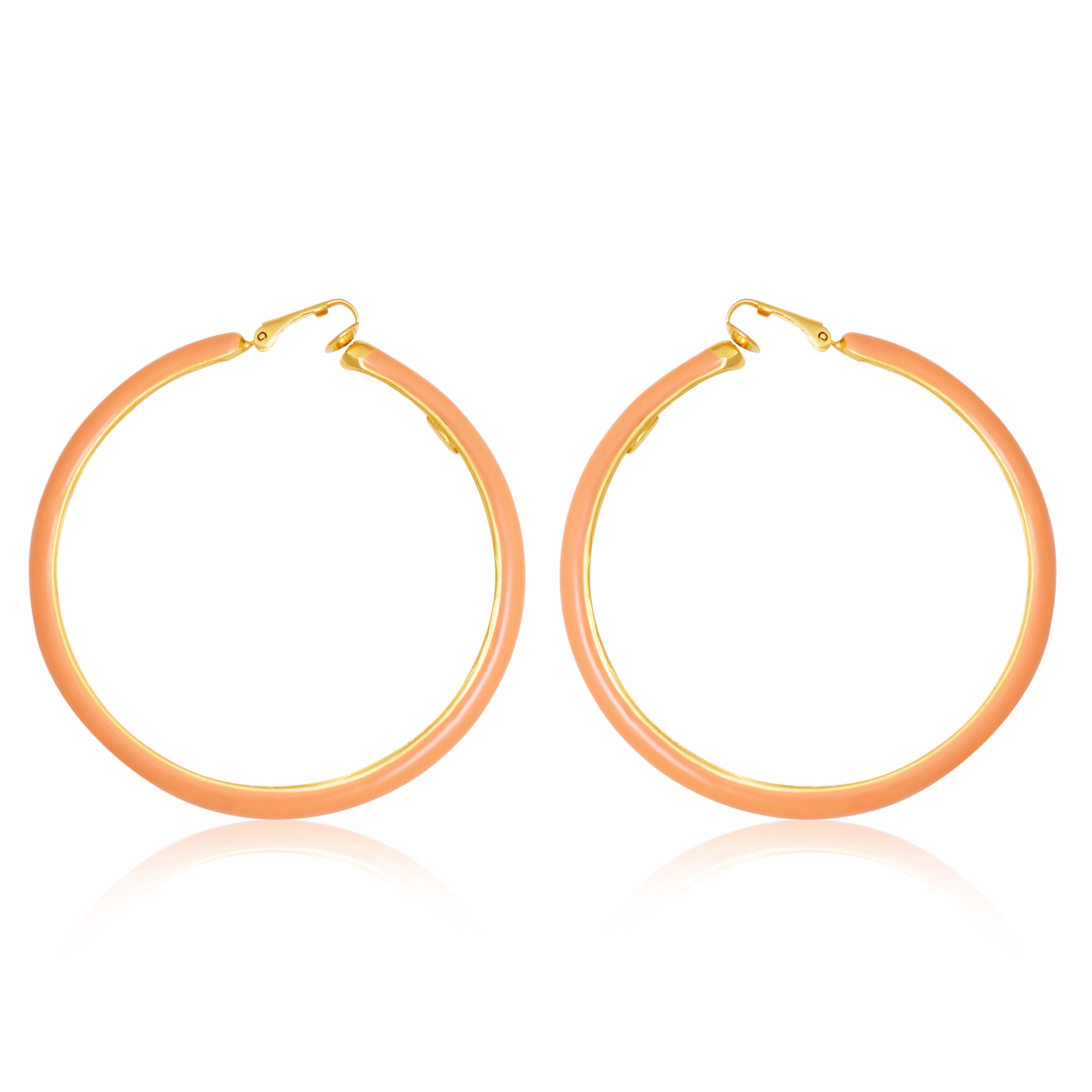 Sunset Glow Clip On Hoop Earrings