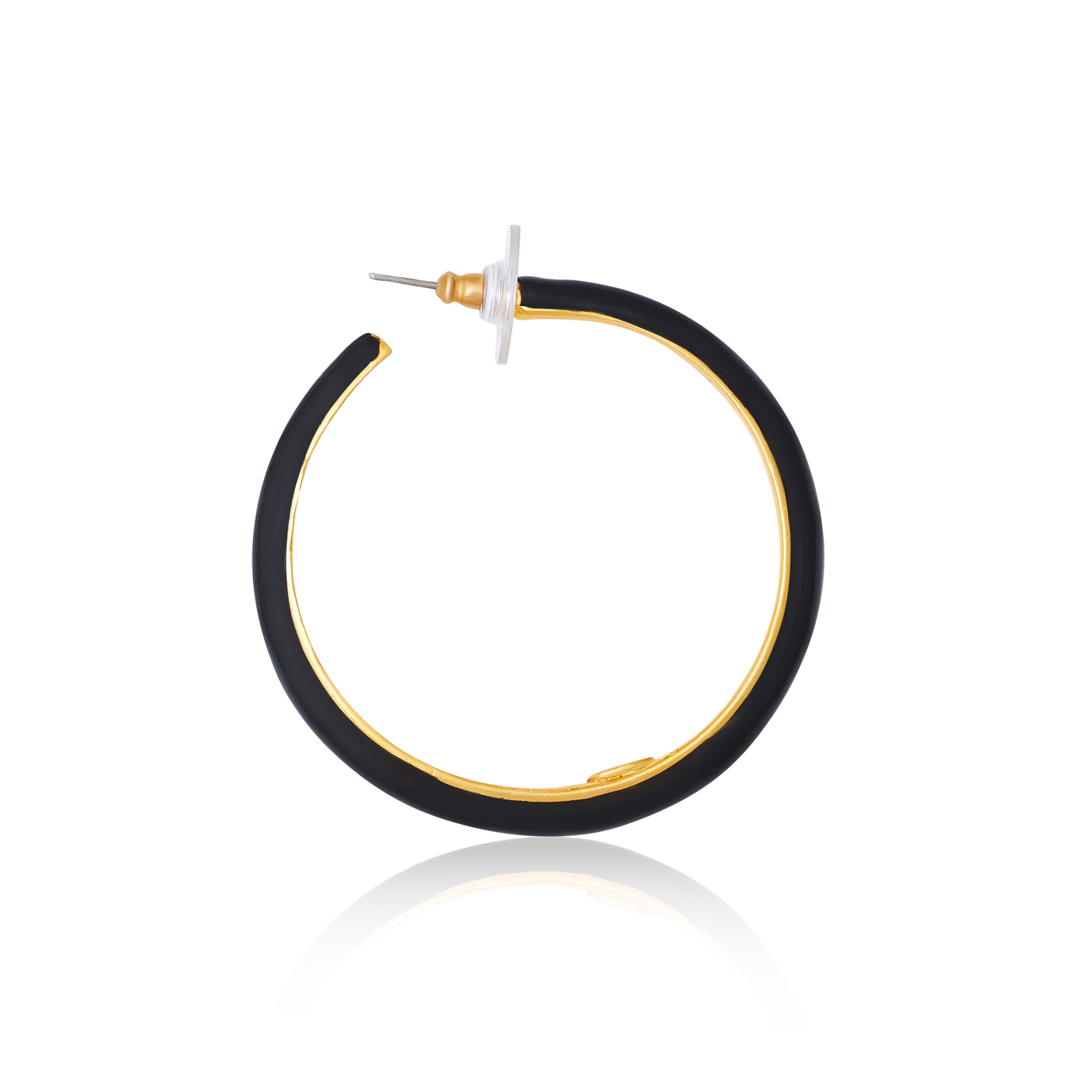 Black and Gold Hoop Earrings