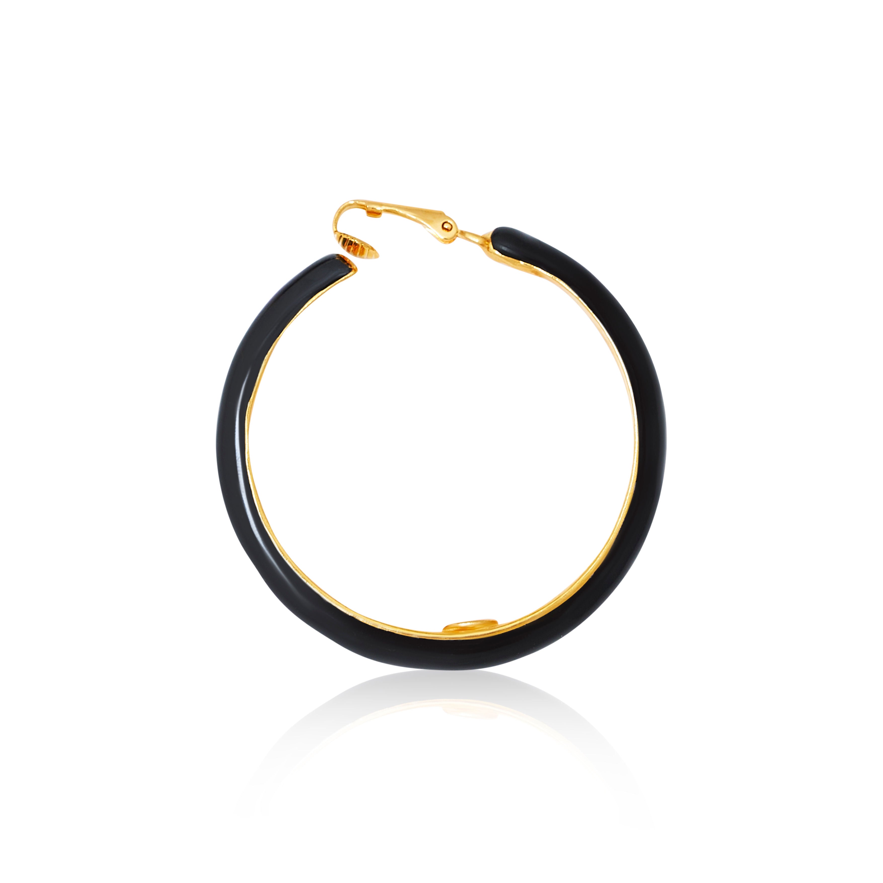 Midnight Glam Clip-On Hoop Earrings