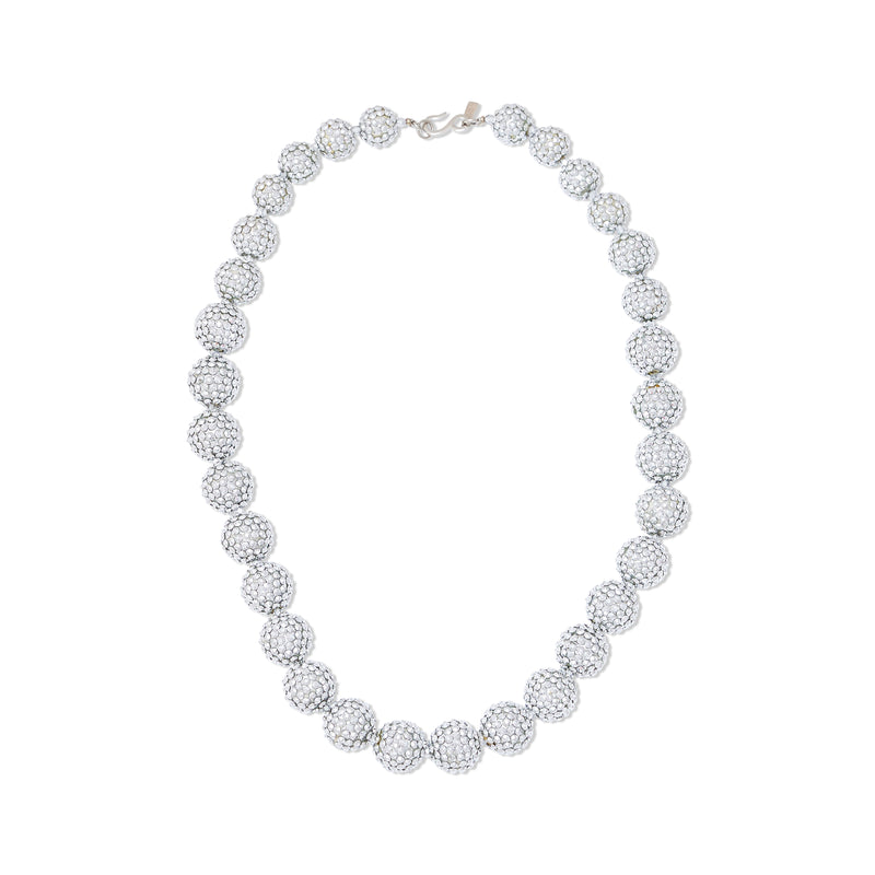 Silver Brilliance Pave Ball Necklace