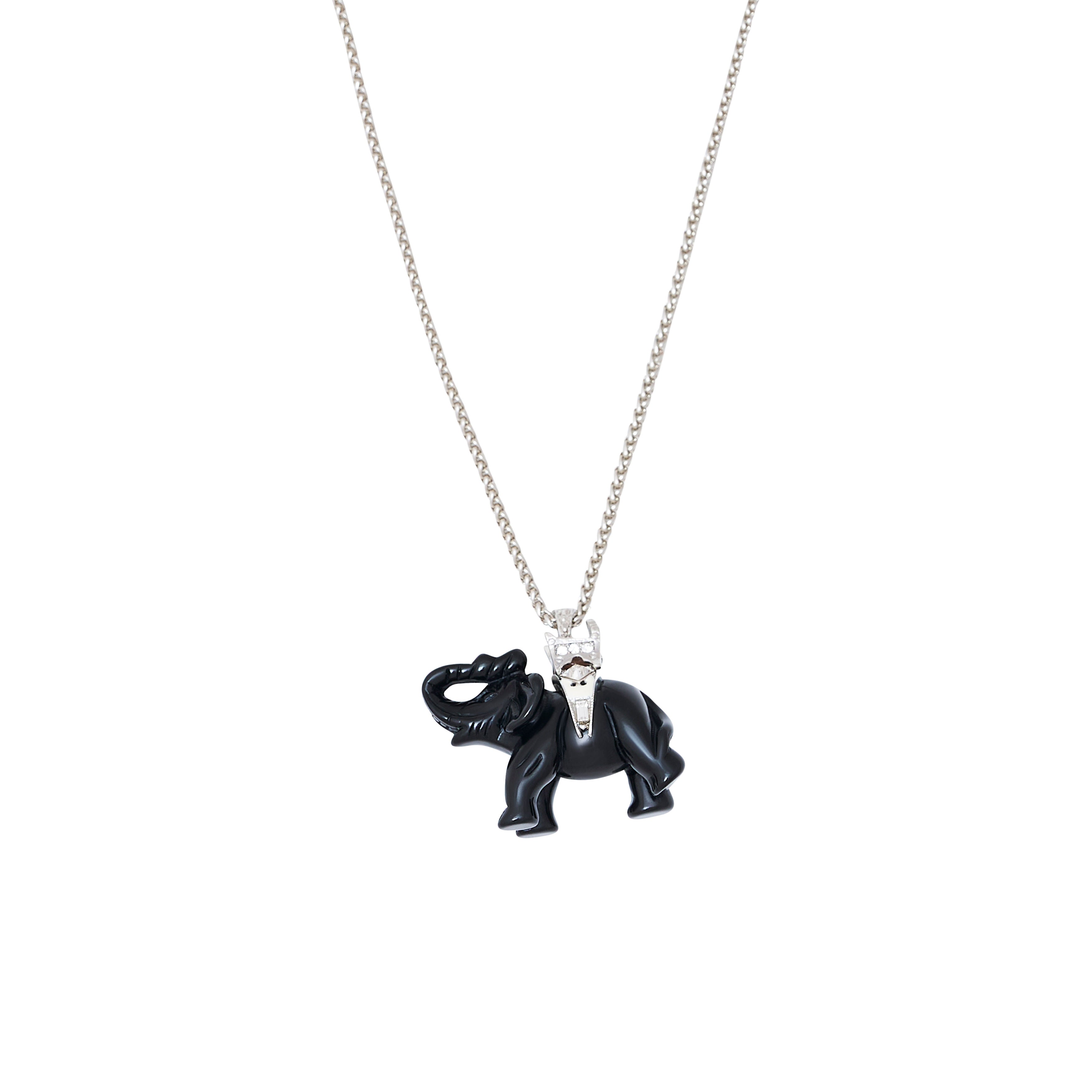 Onyx Elephant Necklace