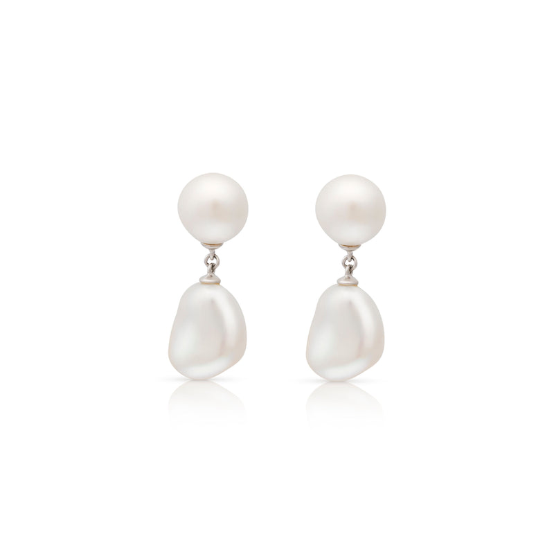 925 Silver & Baroque Freshwater Pearl Post Earring