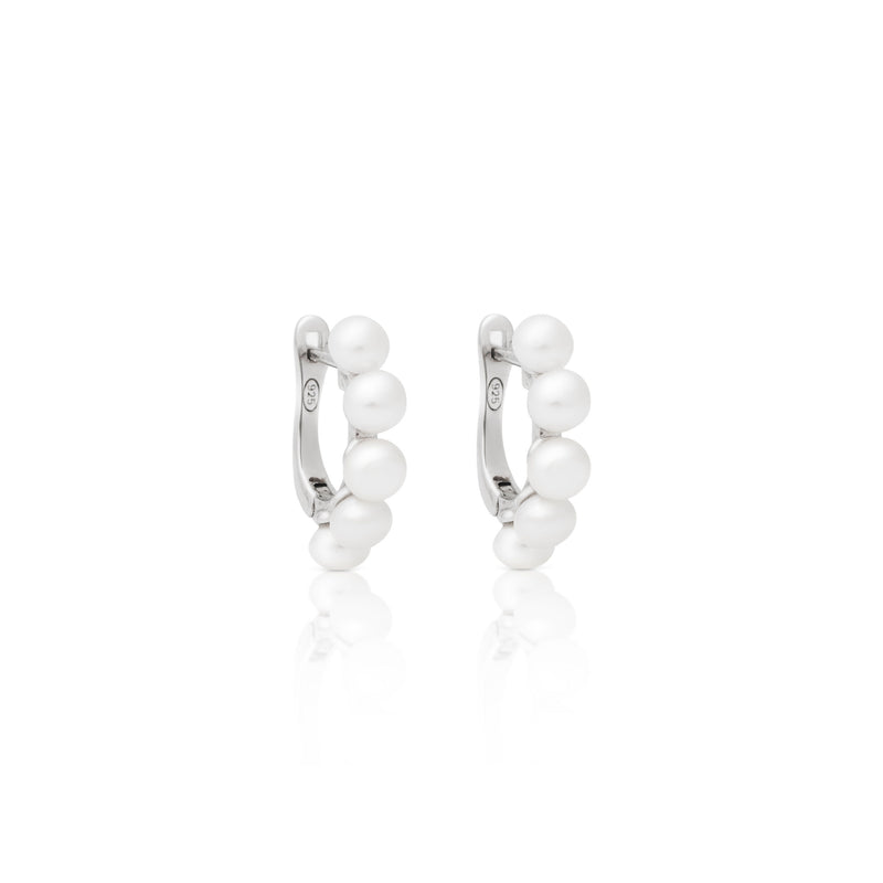 925 Silver & Freshwater Pearl Huggie Pierced Earring