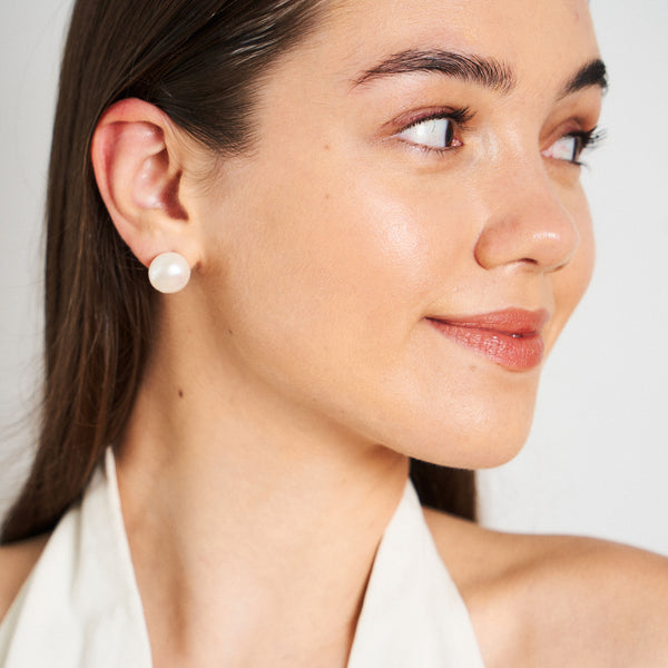 925 Silver & Freshwater Pearl Clutchless Pierced Earring