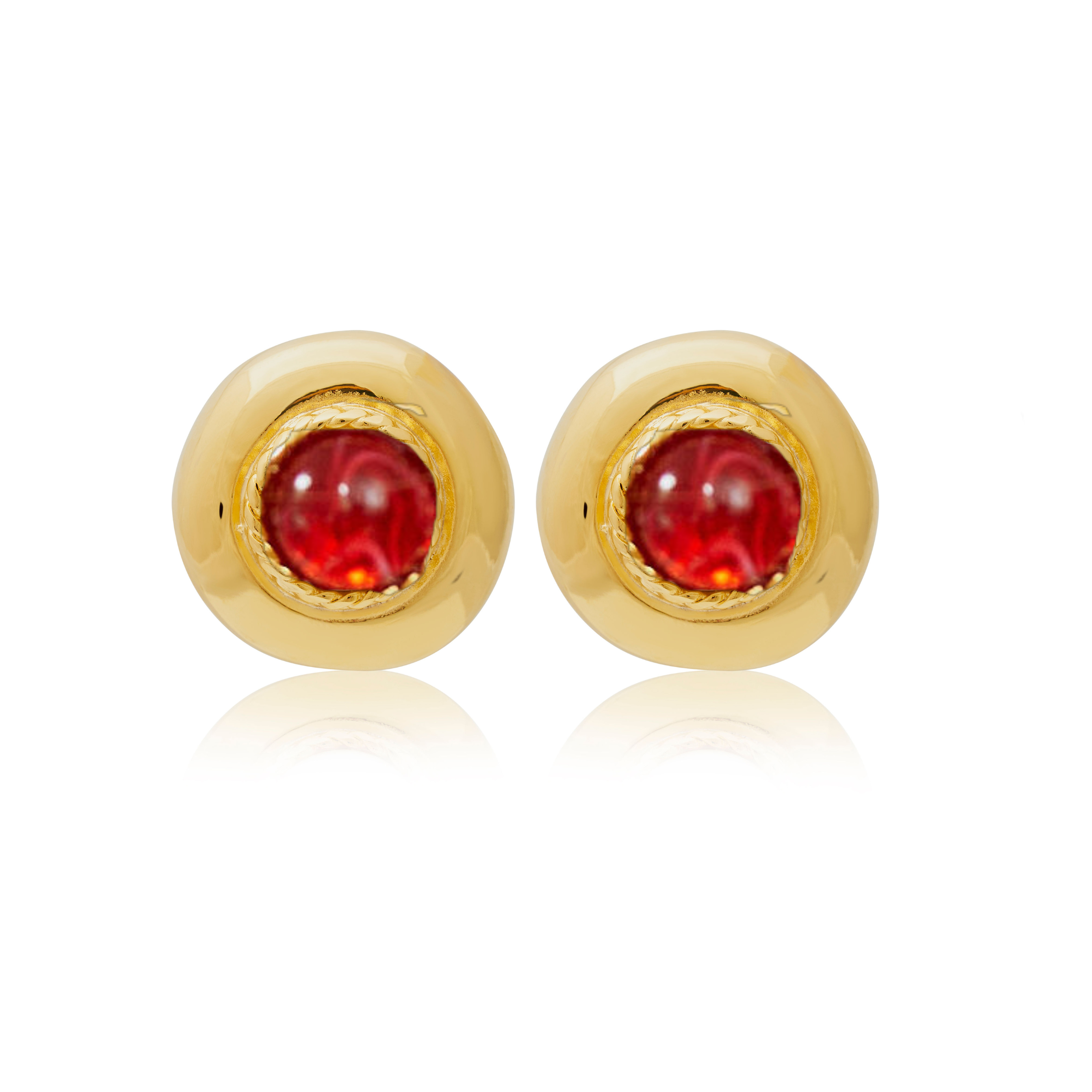 Ruby Center Clip Earrings