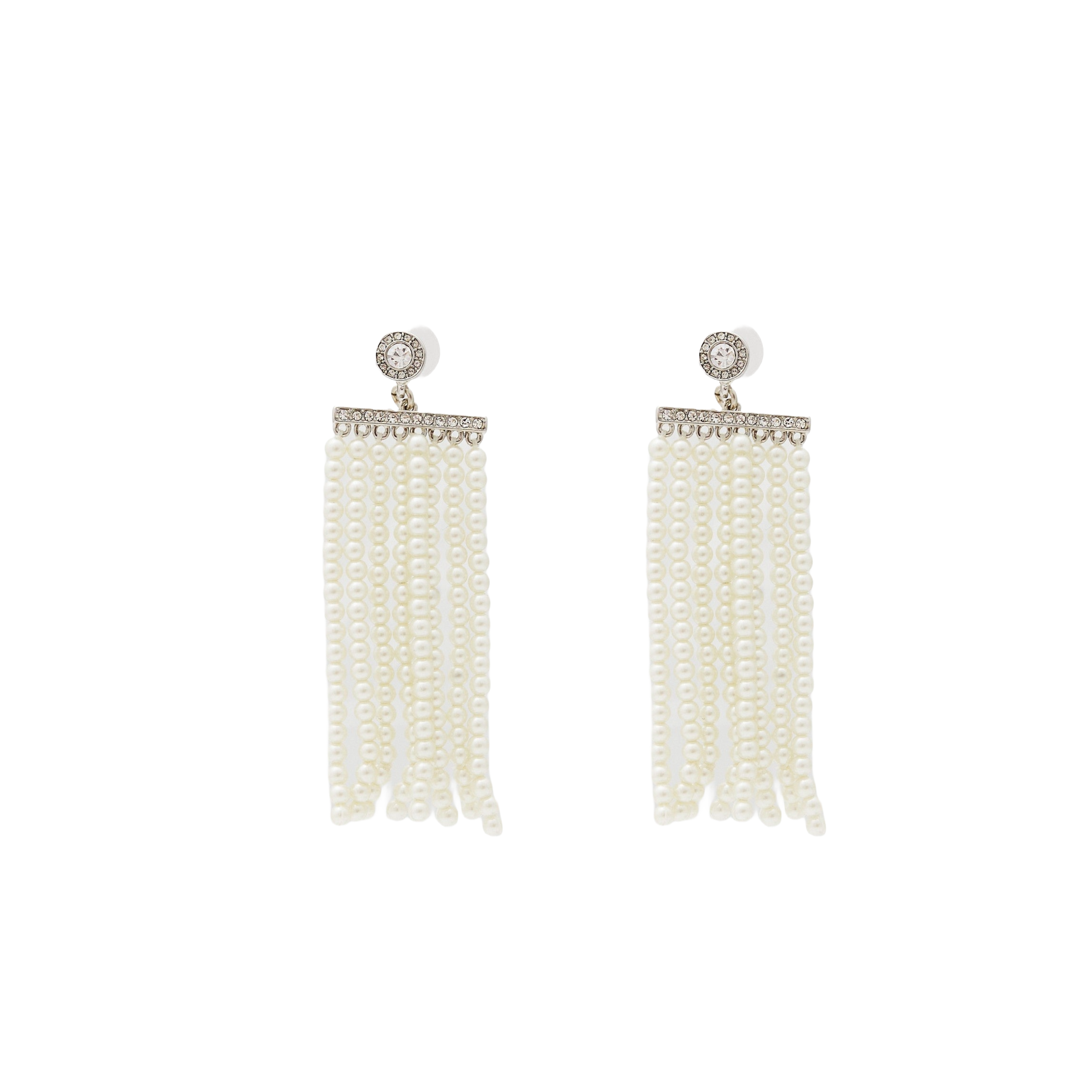 Eight Row Pearl Post Earring