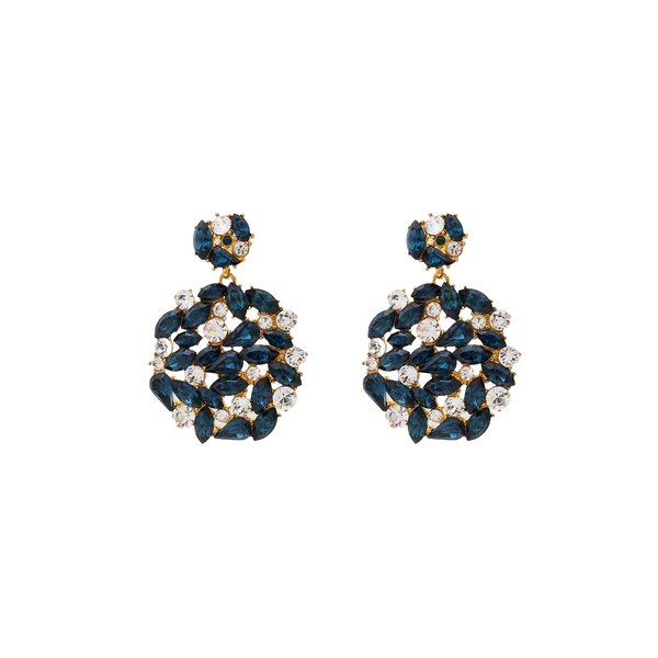 Sapphire & Gold Drop Post Earrings