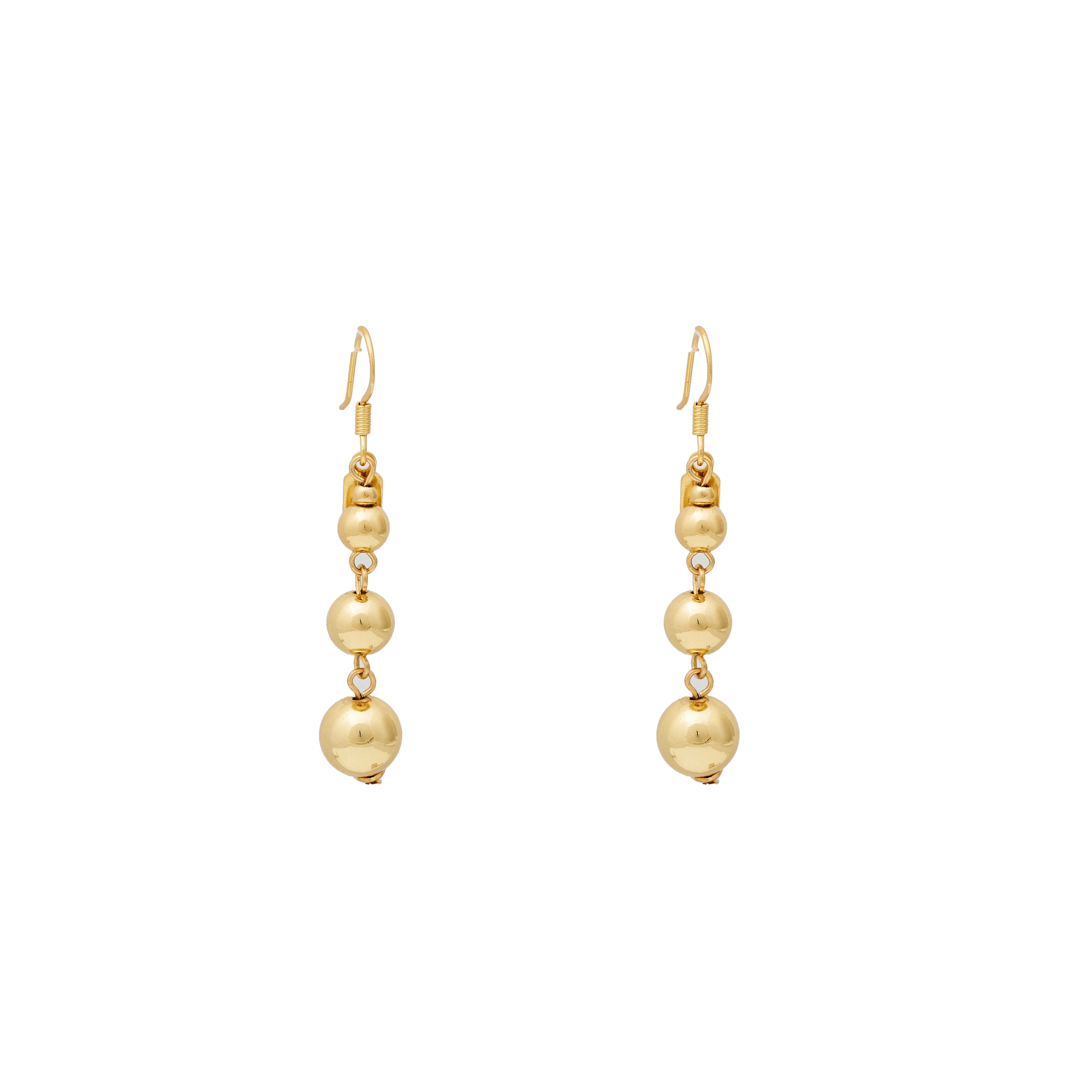 Gold Bead Drop Earring