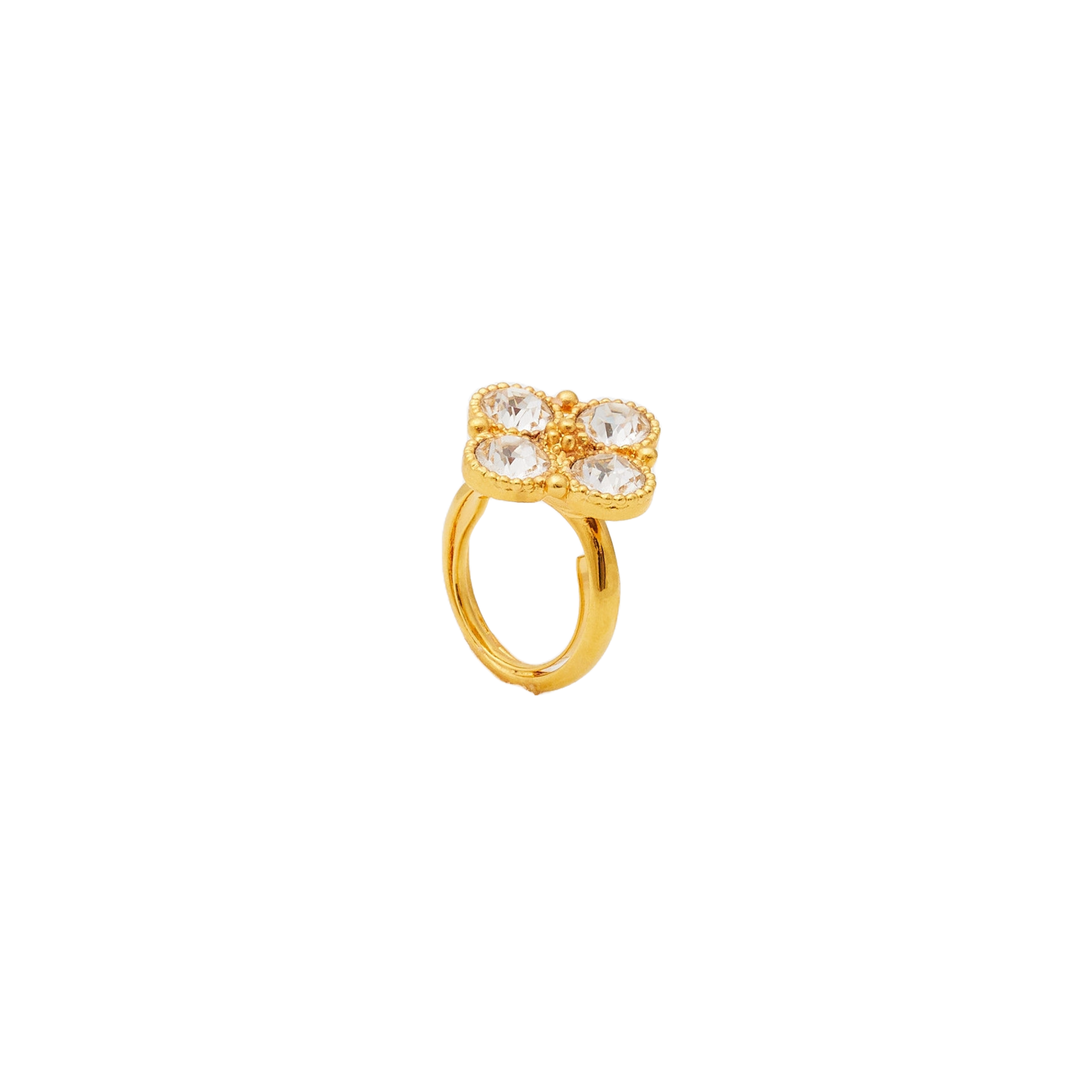 Crystal Stone Adjustable Ring