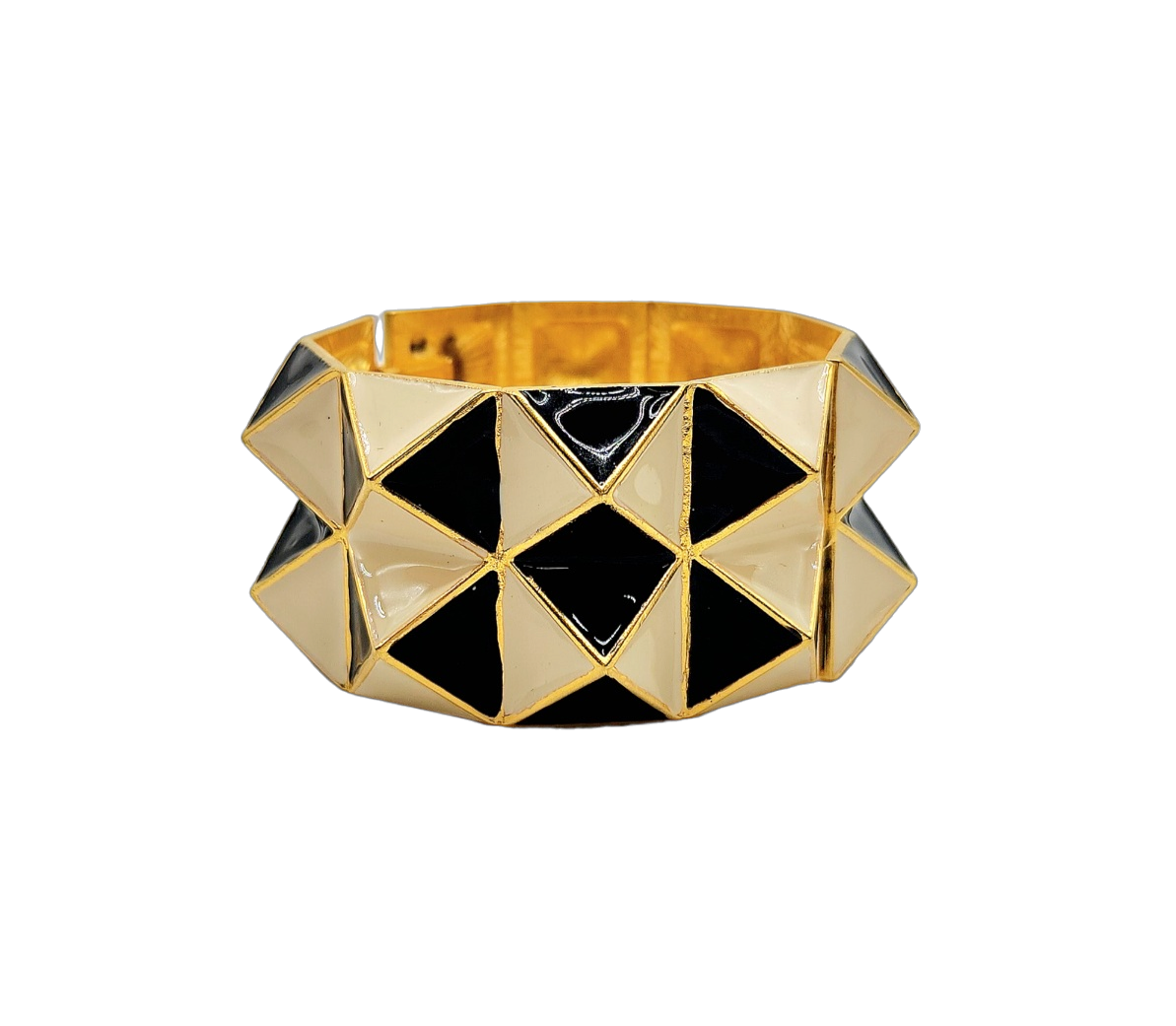 Vintage Black & White Pyramid Cuff