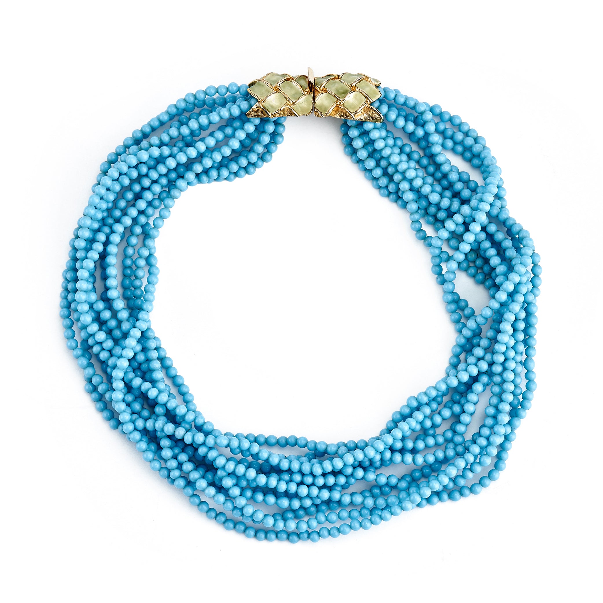 Vintage Turquoise Bead Necklace & Bracelet Set