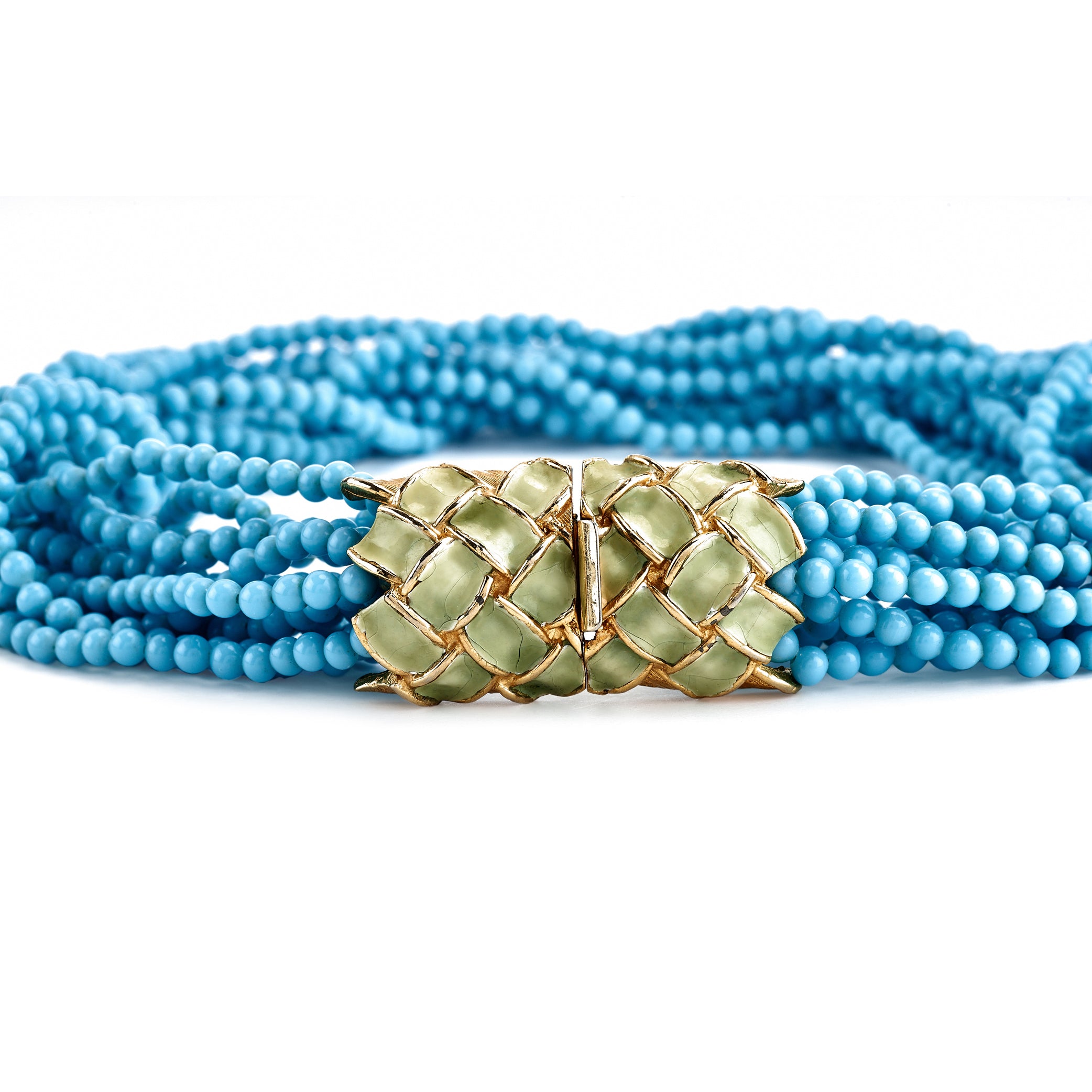 Vintage Turquoise Bead Necklace & Bracelet Set