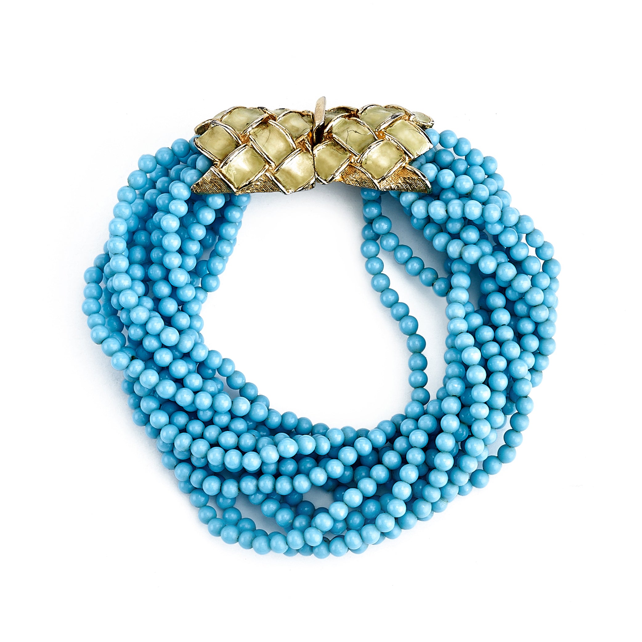 Vintage Turquoise Bead Necklace & Bracelet Set
