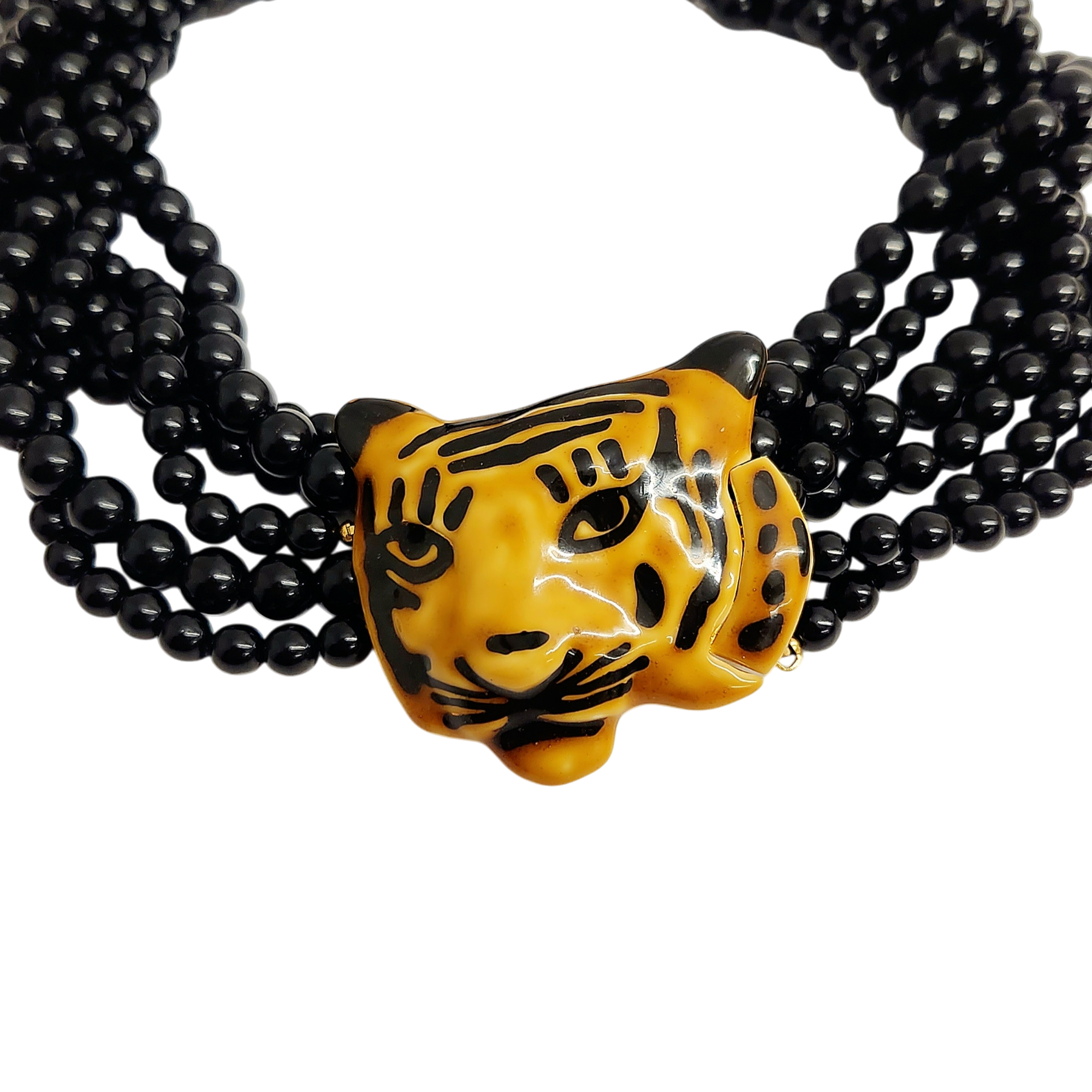 Vintage Tiger Head Clasp Necklace