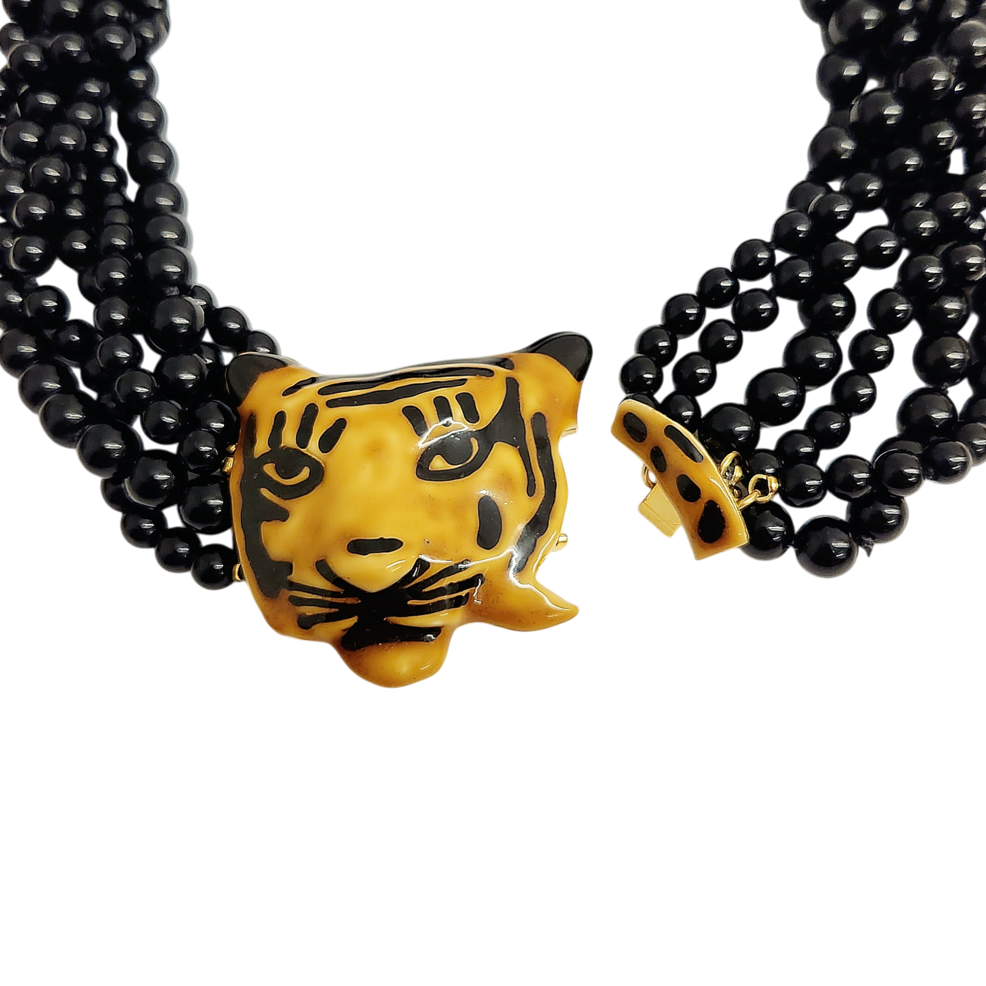 Vintage Tiger Head Clasp Necklace