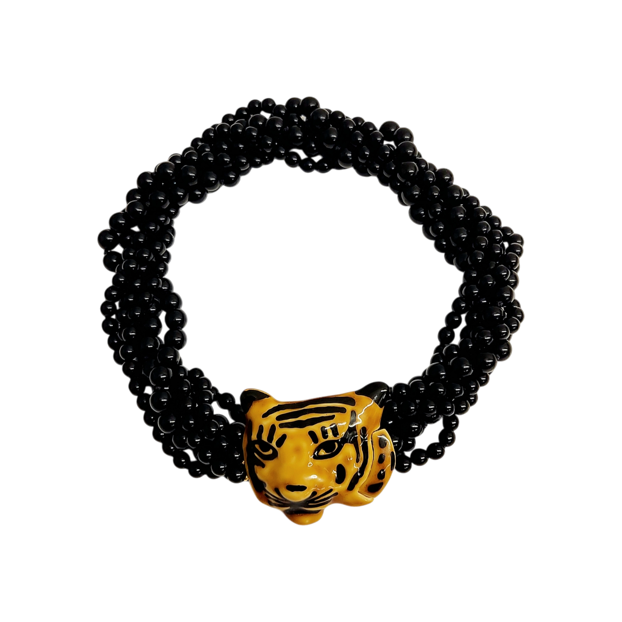 Vintage Tiger Head Clasp Necklace