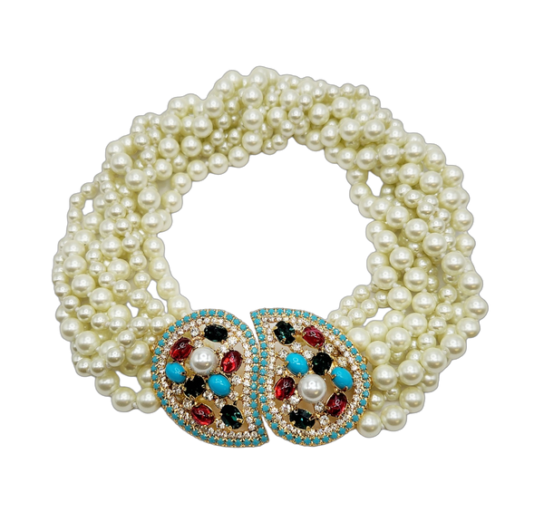 Vintage Multicolored Paisley Necklace