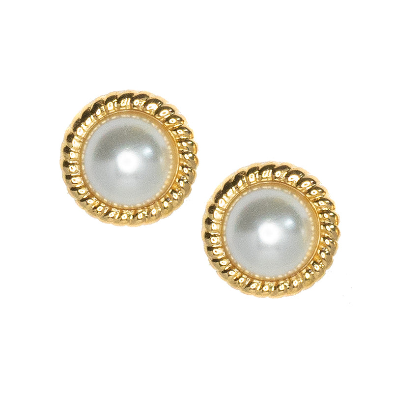 Gold Twist And Cultura Pearl Clip Earrings