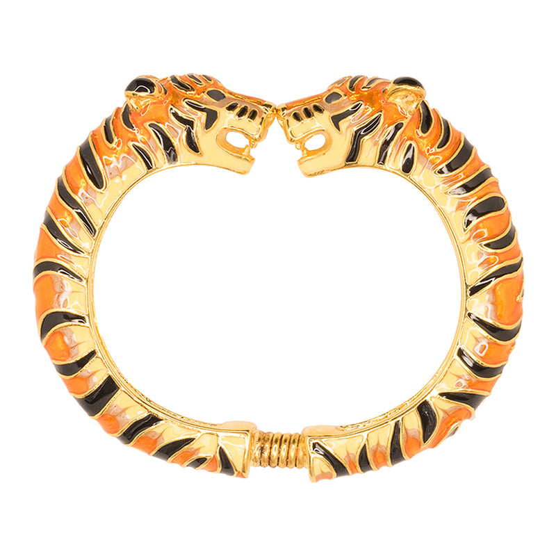 Tan And Black Enamel Tiger Bracelet