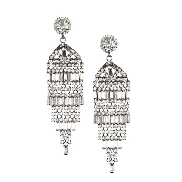 Kenneth jay lane sale crystal waterfall earrings