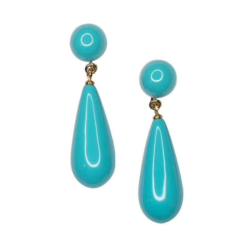Turquoise Teardrop Pierced or Clip Earrings – KennethJayLane.com