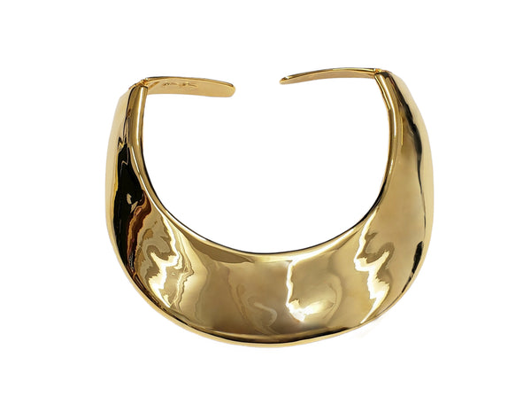 Polished Gold Collar Hinged Necklace