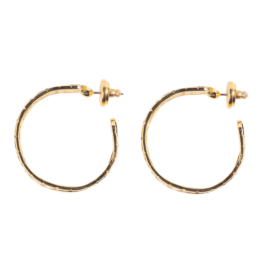 Textured Gold Hoop Earring