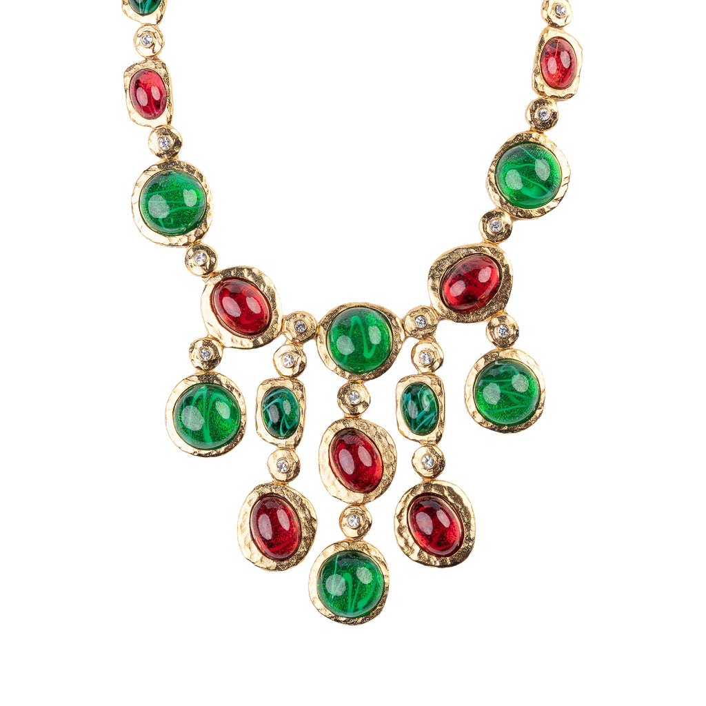 Ruby & Emerald Drop Necklace