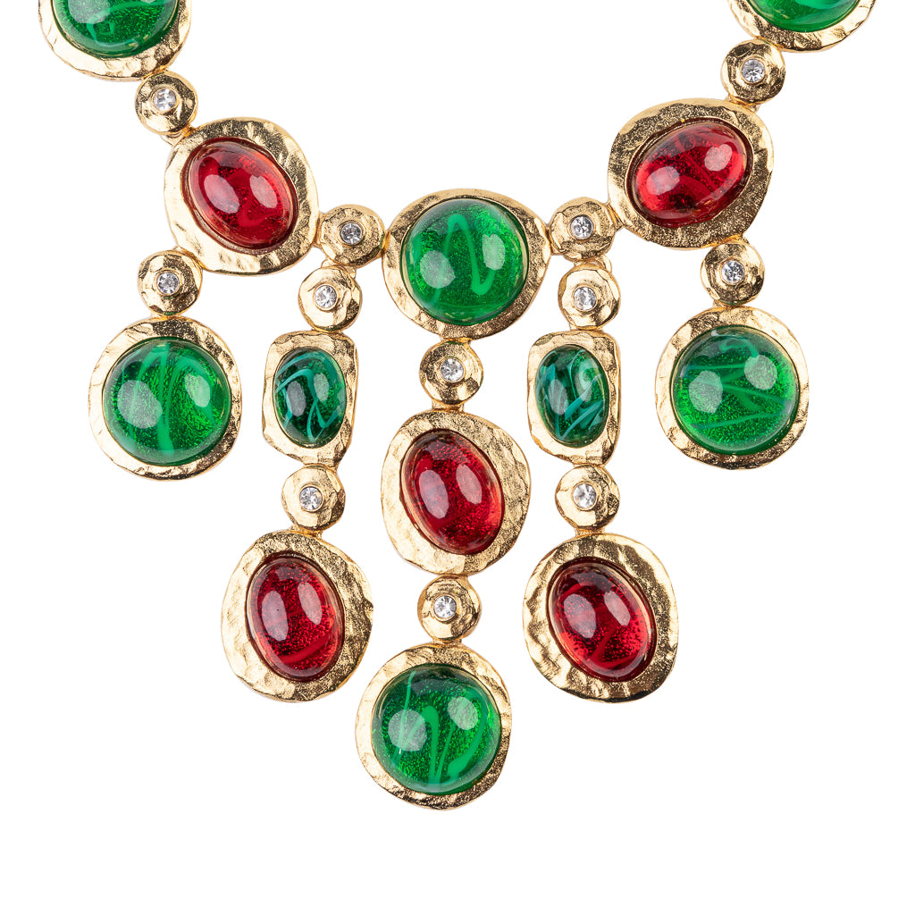 Ruby & Emerald Drop Necklace