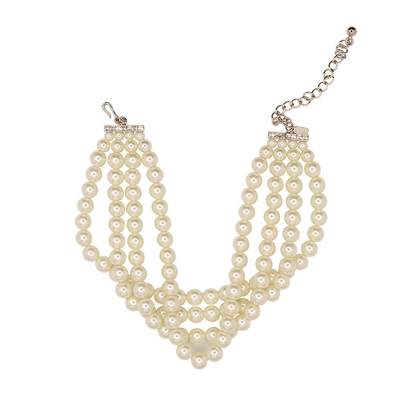 Kenneth Jay Lane Gold Chain and Pearl Two Row Necklace