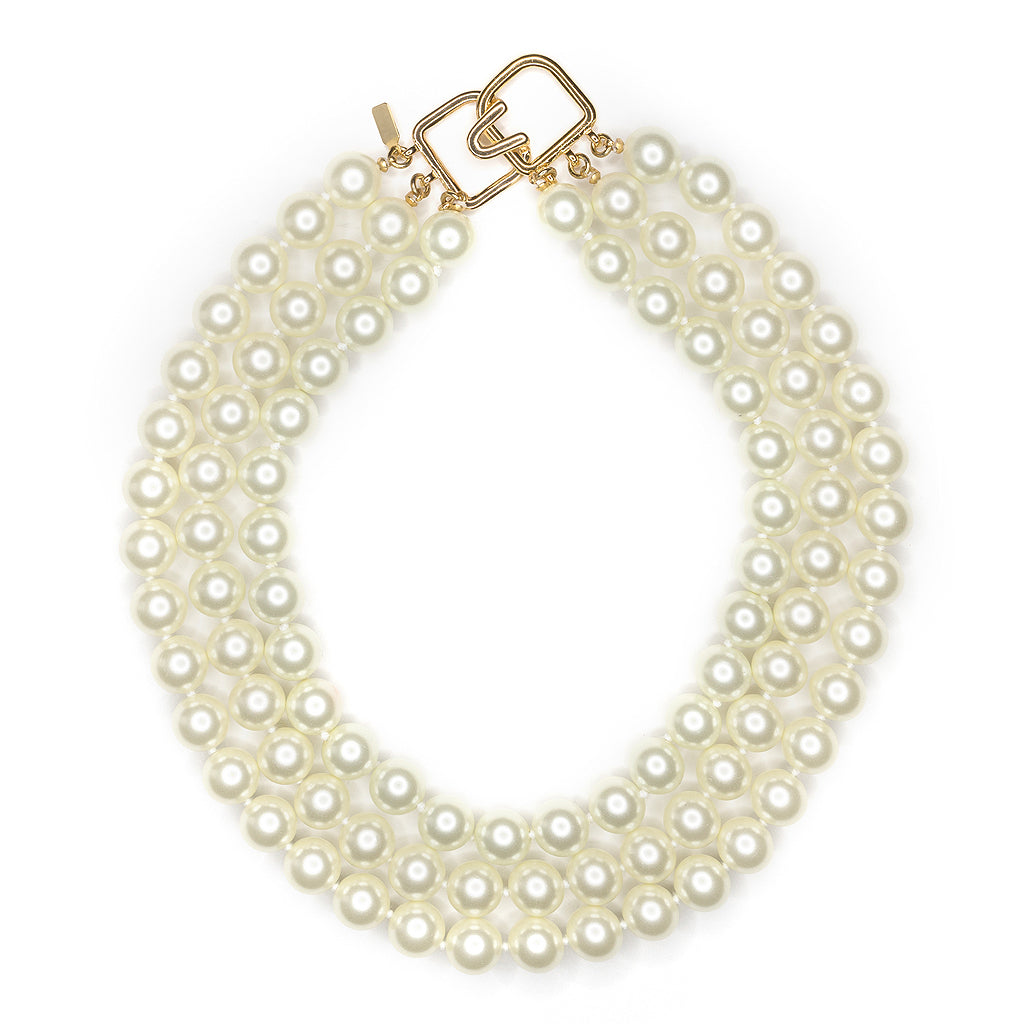 Barbara Bush Triple Strand Pearl Necklace