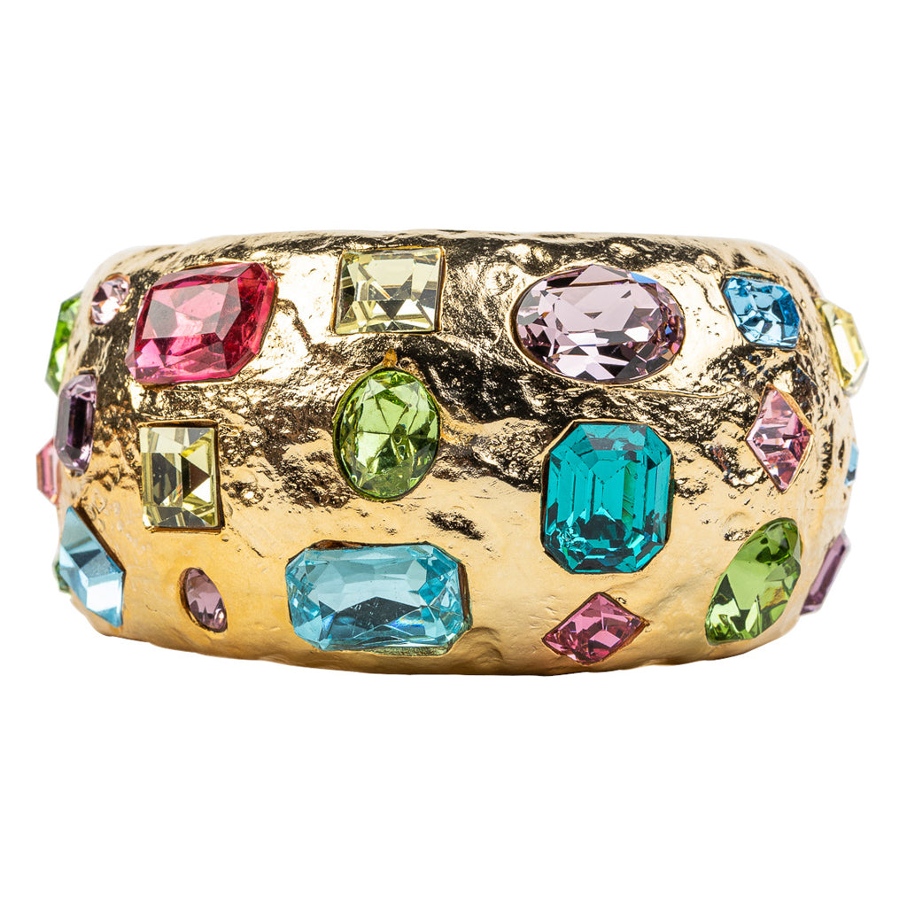 Pastel Multicolored Gemstone Cuff Bracelet