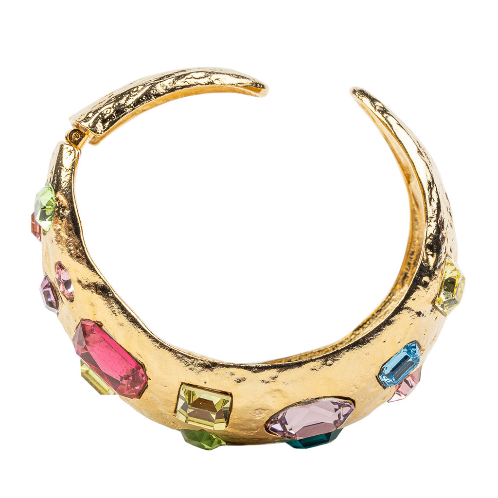 Pastel Multicolored Gemstone Cuff Bracelet