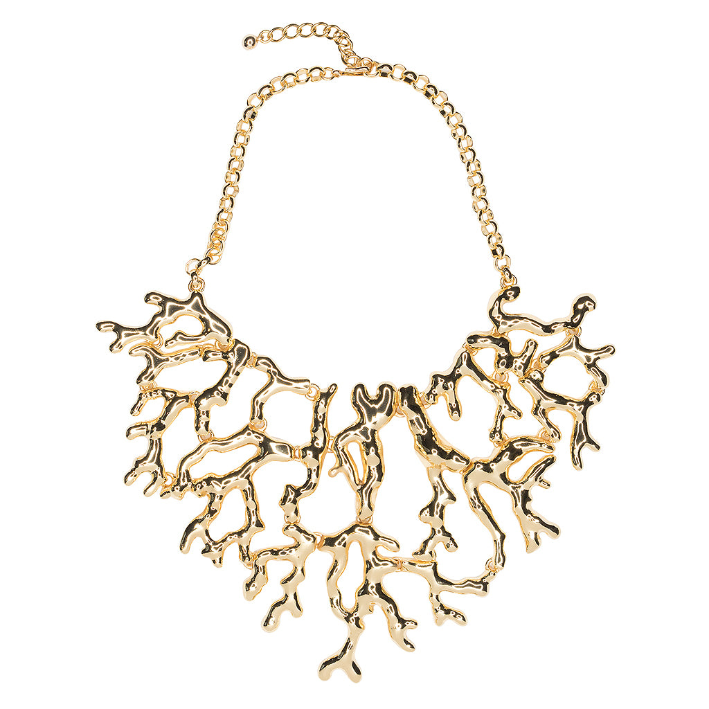 Polished Gold Coral Branch Necklace – KennethJayLane.com