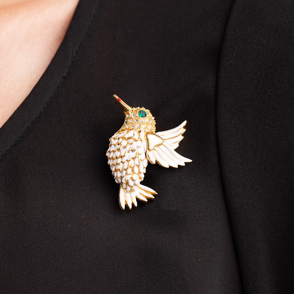 White Hummingbird Pin