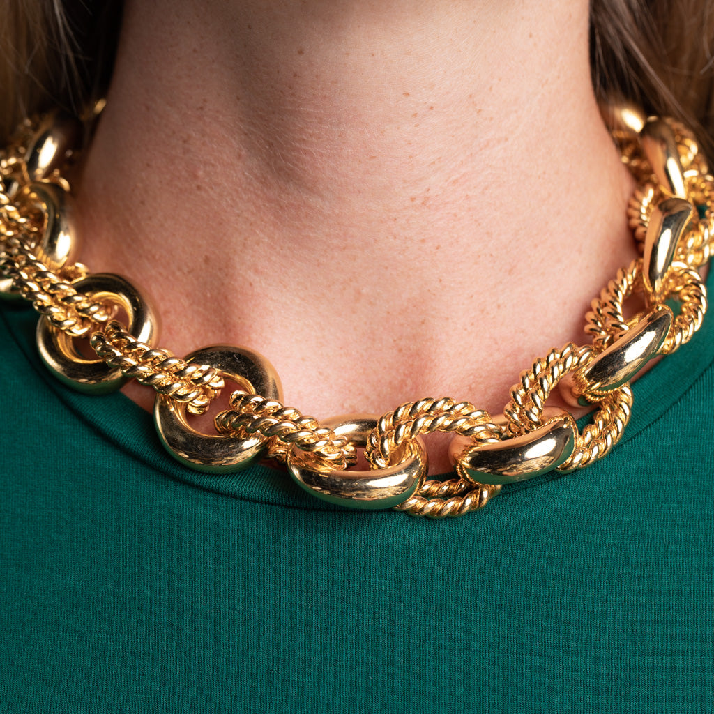 Polished Gold Link Necklace