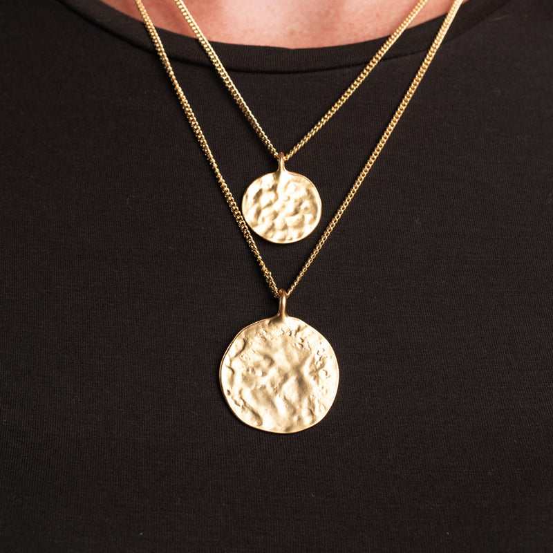 Double Chain Coin Pendants Necklace