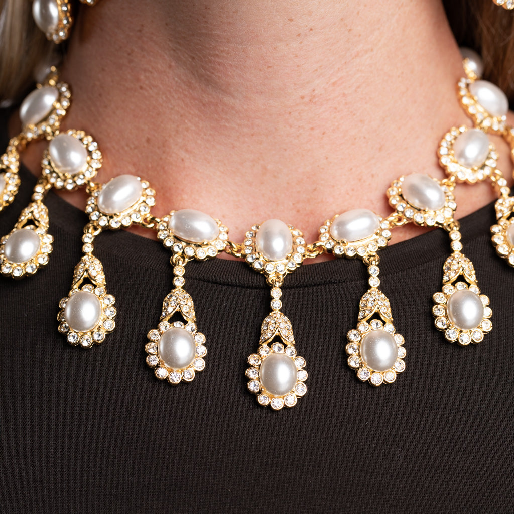 Cultura Pearl and Cabochon Drop Necklace