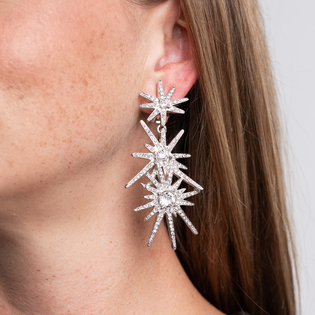 Three Starburst Pierced Earrings