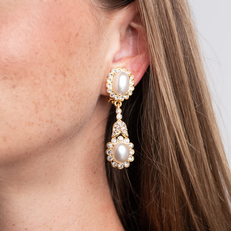 Cultura Pearl and Cabochon Clip Earrings