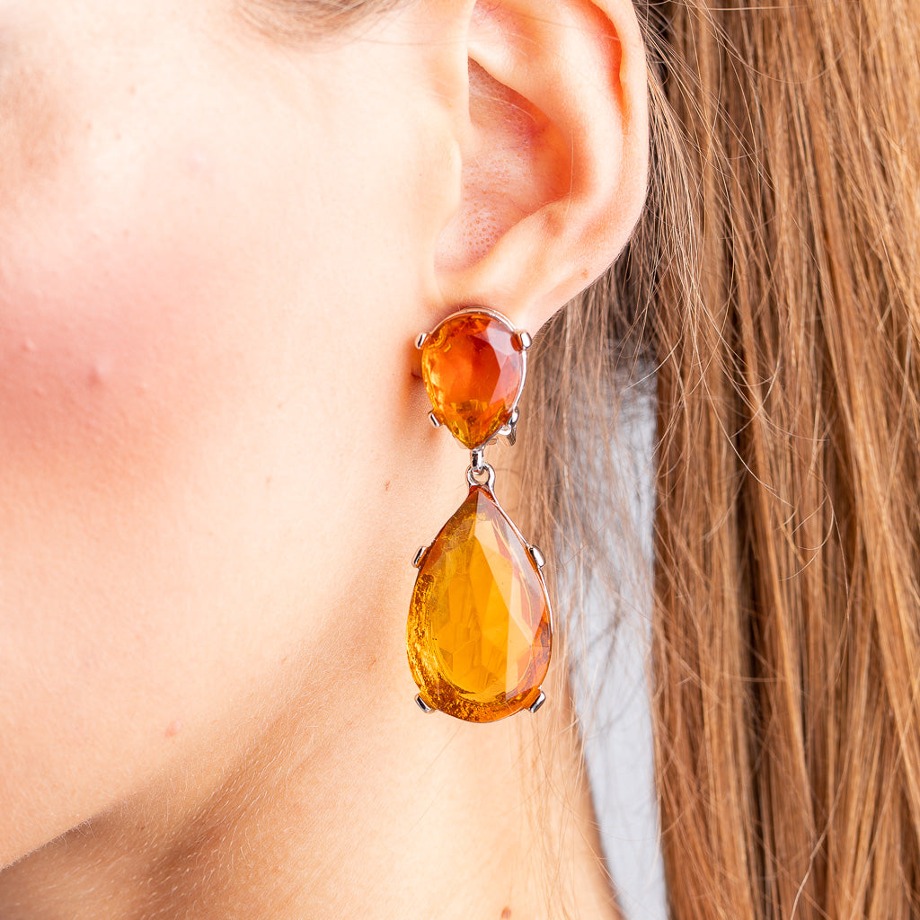 Topaz and Silver Teardrop Earrings